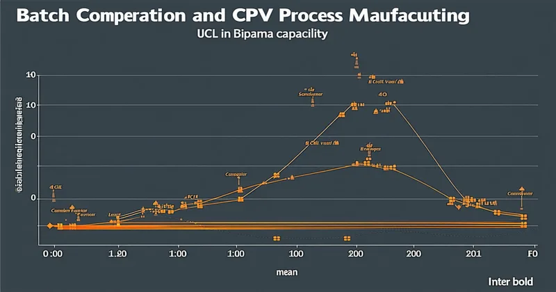Batch comparison CPV chart showing process capability analysis across a production batch population